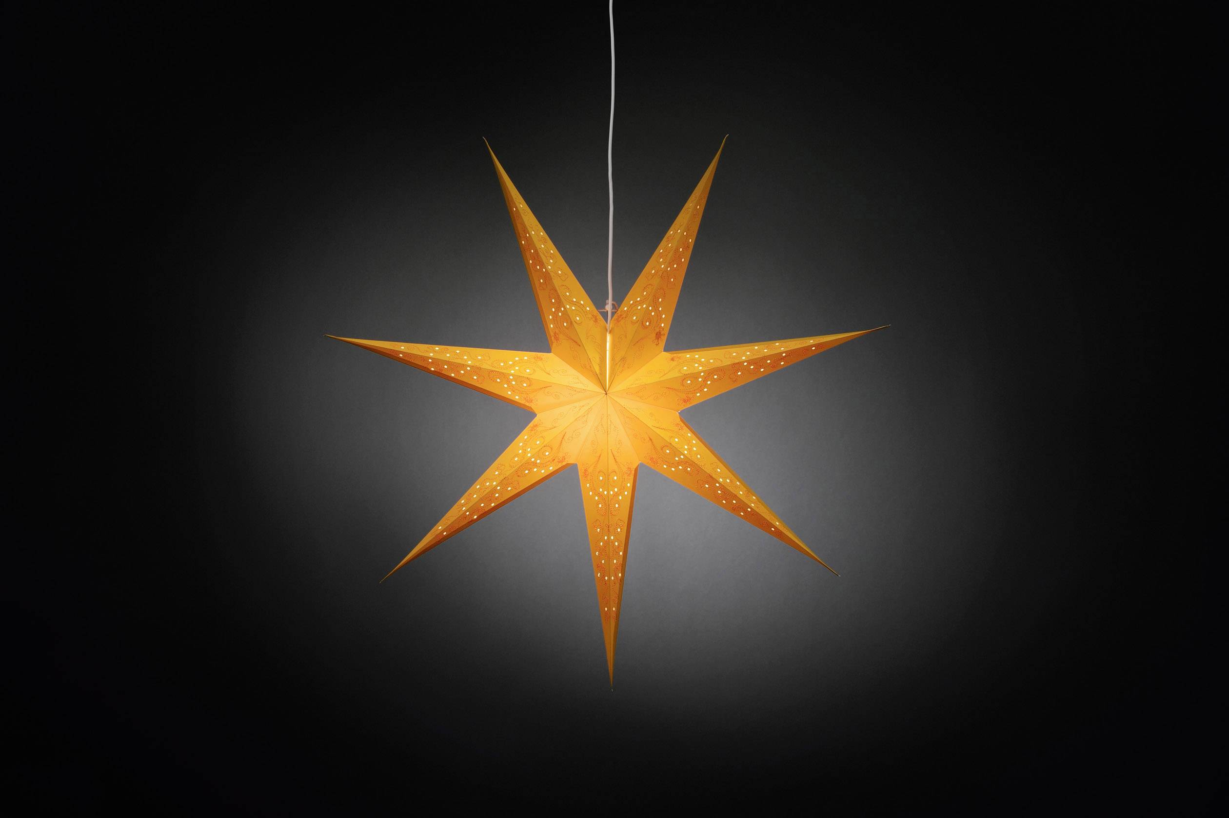 Konstsmide 2982-138 Étoile de Noël Ampoule à incandescence, LED jaune brodé, avec motifs découpés, avec interrupteur