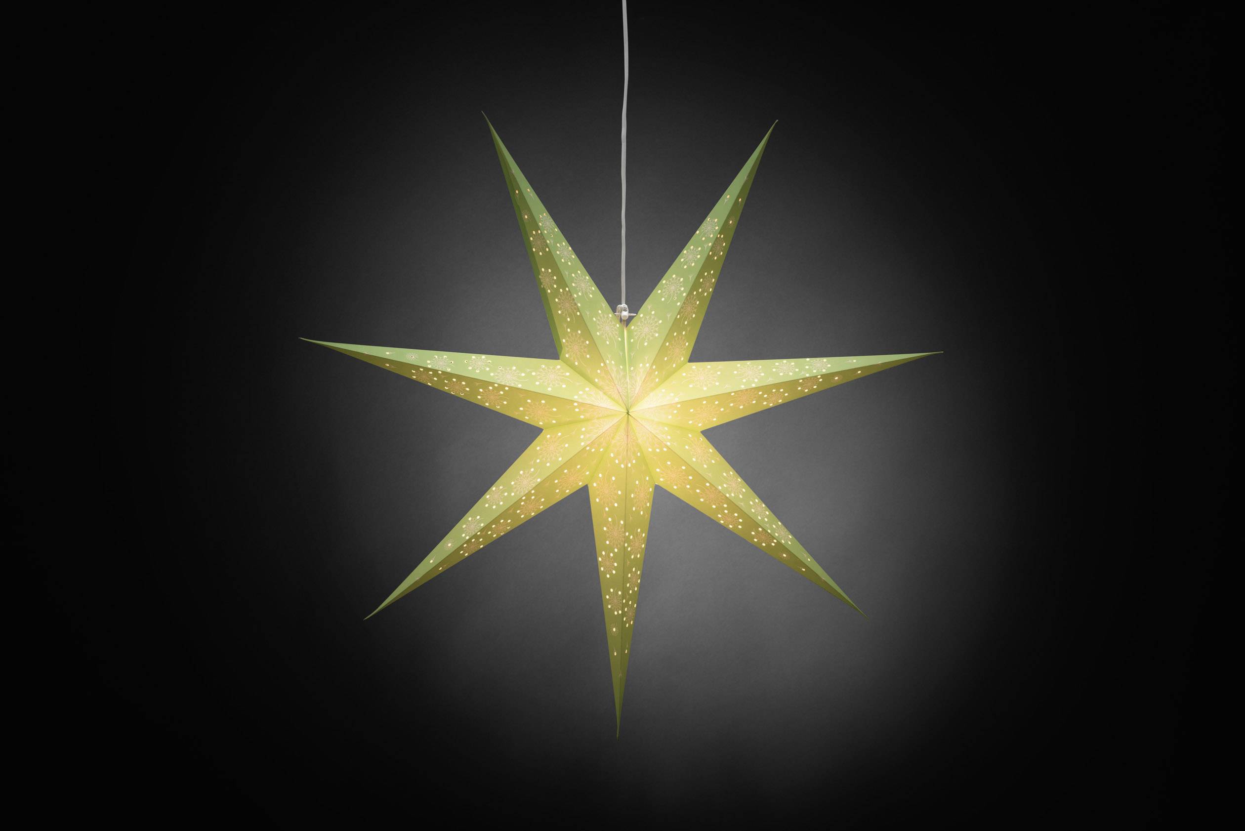 Konstsmide 2933-920 Étoile de Noël Ampoule à incandescence, LED vert avec motifs découpés, avec interrupteur