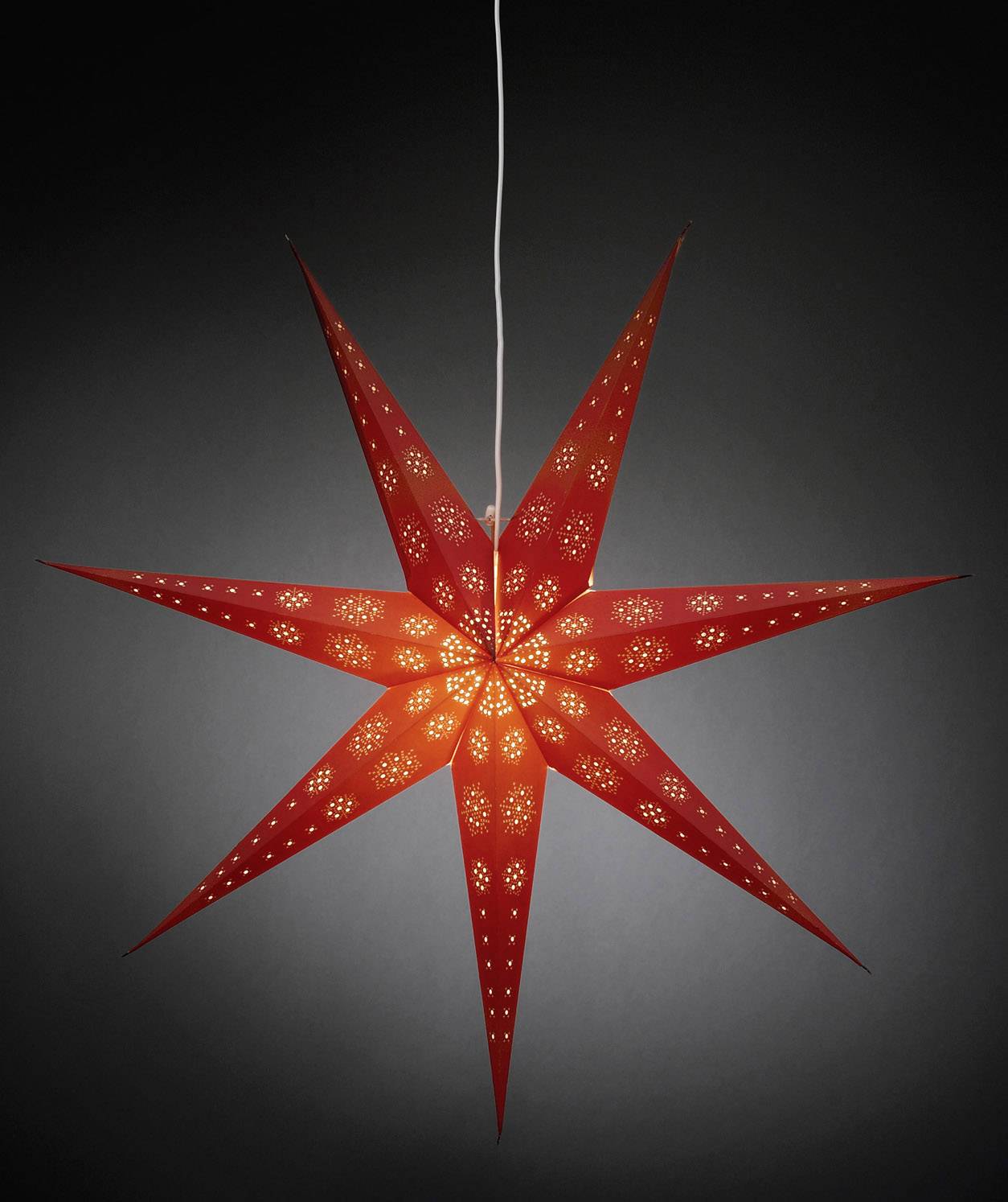 Konstsmide 2990-520 Étoile de Noël Ampoule à incandescence, LED rouge avec motifs découpés, avec interrupteur