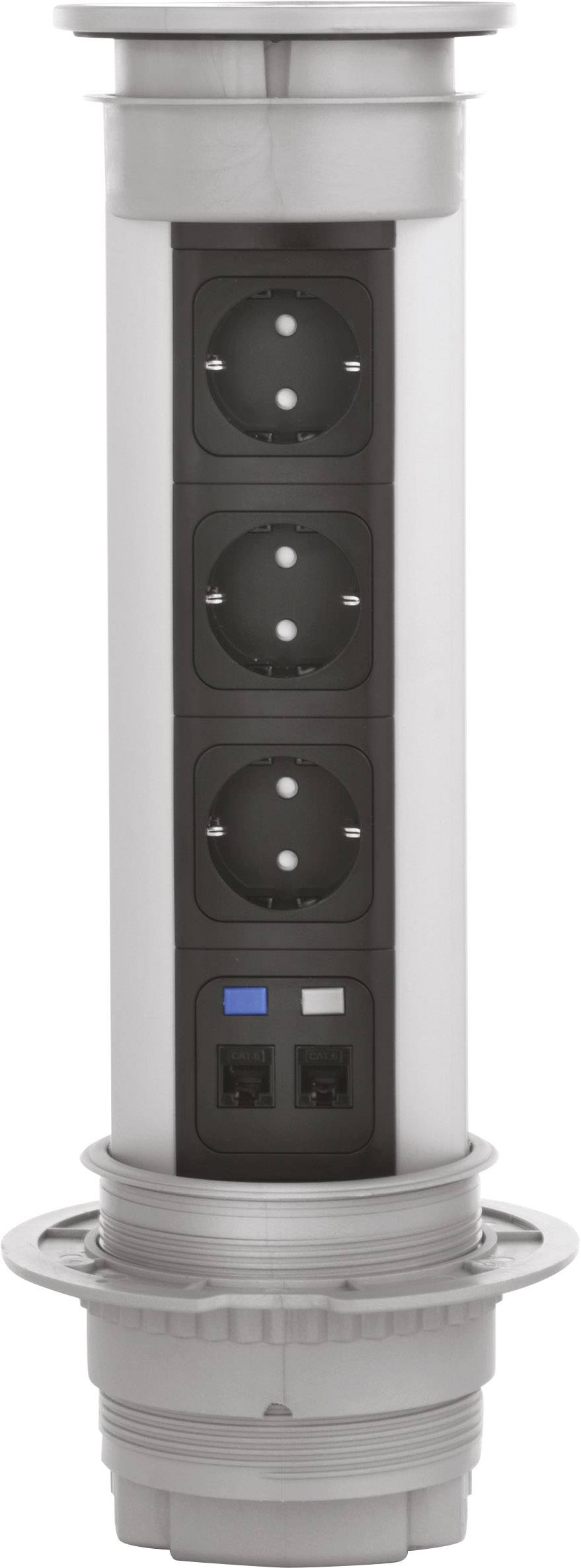 Multiprise encastrable Kopp 939611010 x3 aluminium (anodisé) contact de protection 1 pc(s)