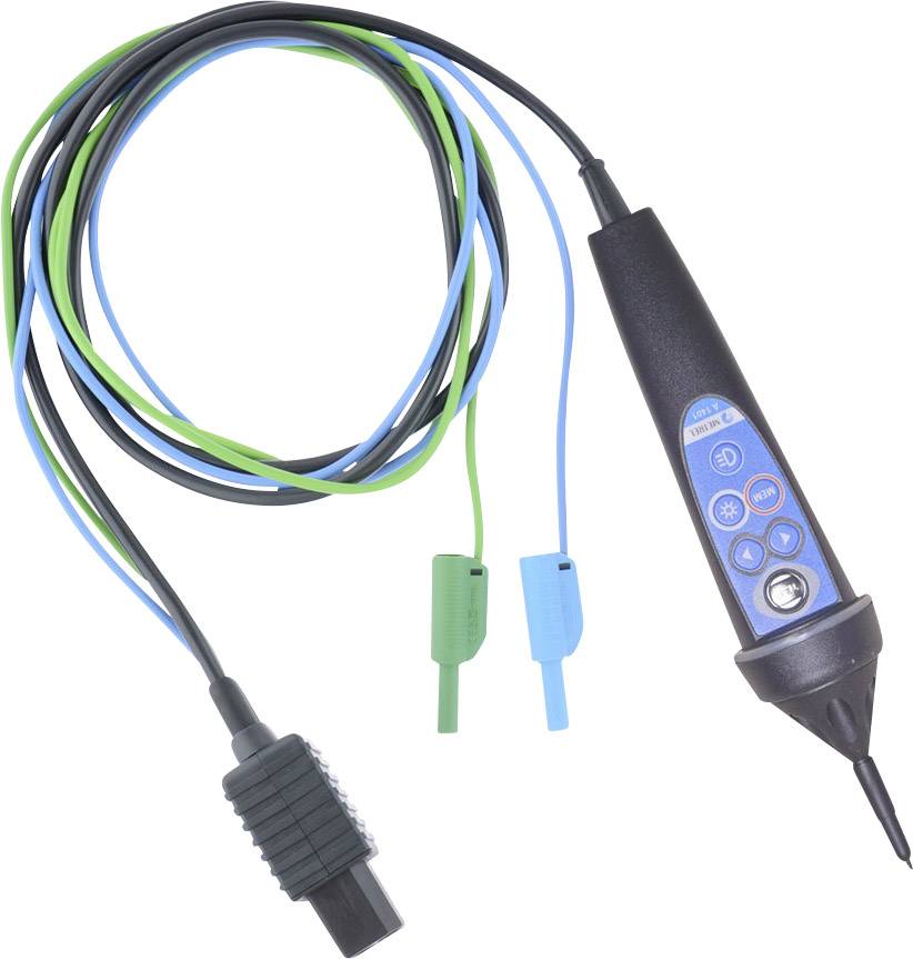 Un dispositif de test électrique avec des câbles et des sondes, utilisé pour mesurer la tension dans les circuits électriques.