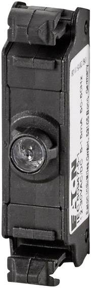 Un interrupteur électrique noir et étroit de marque Eaton avec des spécifications techniques imprimées, adapté pour 230VAC/DC, 16A, 50-60Hz.