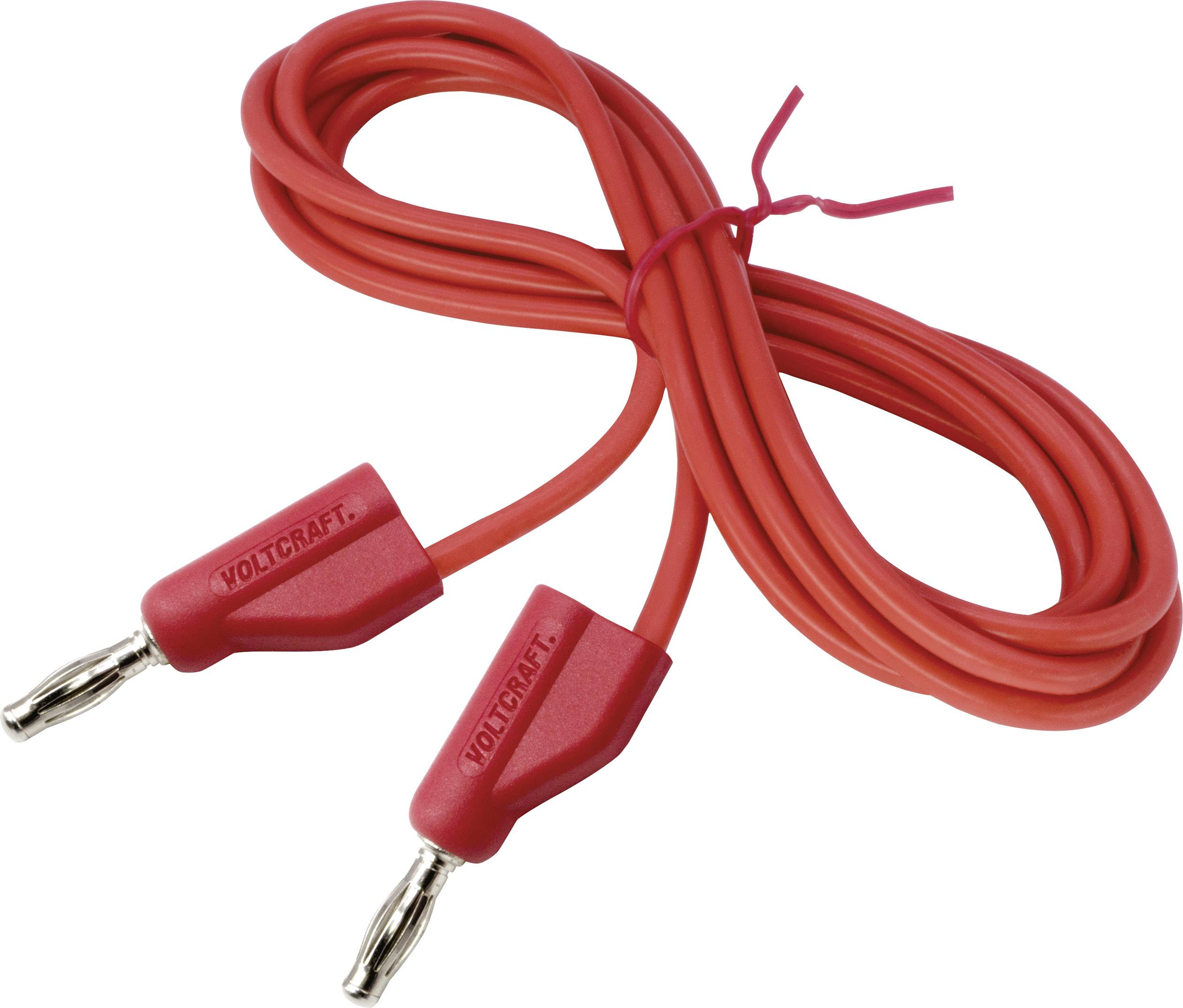 Câble de connexion rouge avec pinces crocodile aux deux extrémités, attaché ensemble.
