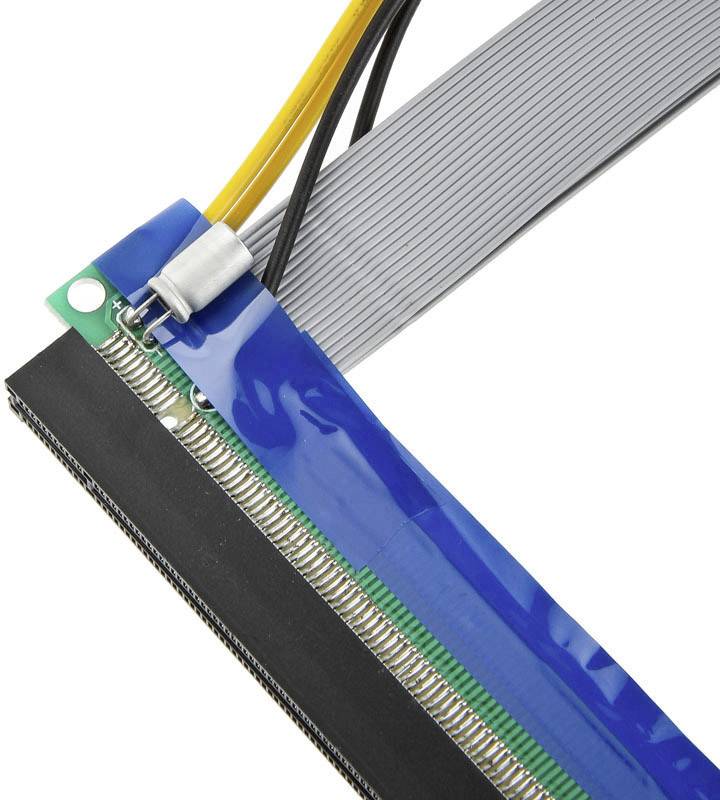 Kolink Câble Riser PCIe Fiche mâle PCIe x1, Prise femelle PCIe x16, Fiche Molex 4 broches 0.19 m CB-106-OK