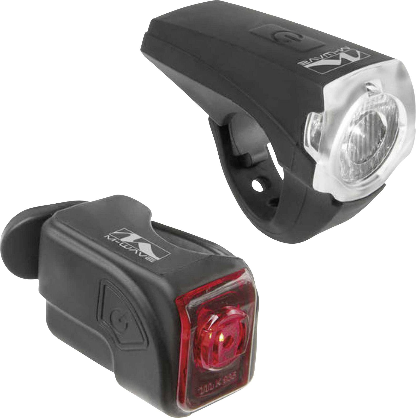 Kit d'éclairage de vélo M-Wave ATLAS K10 USB LED à batterie noir