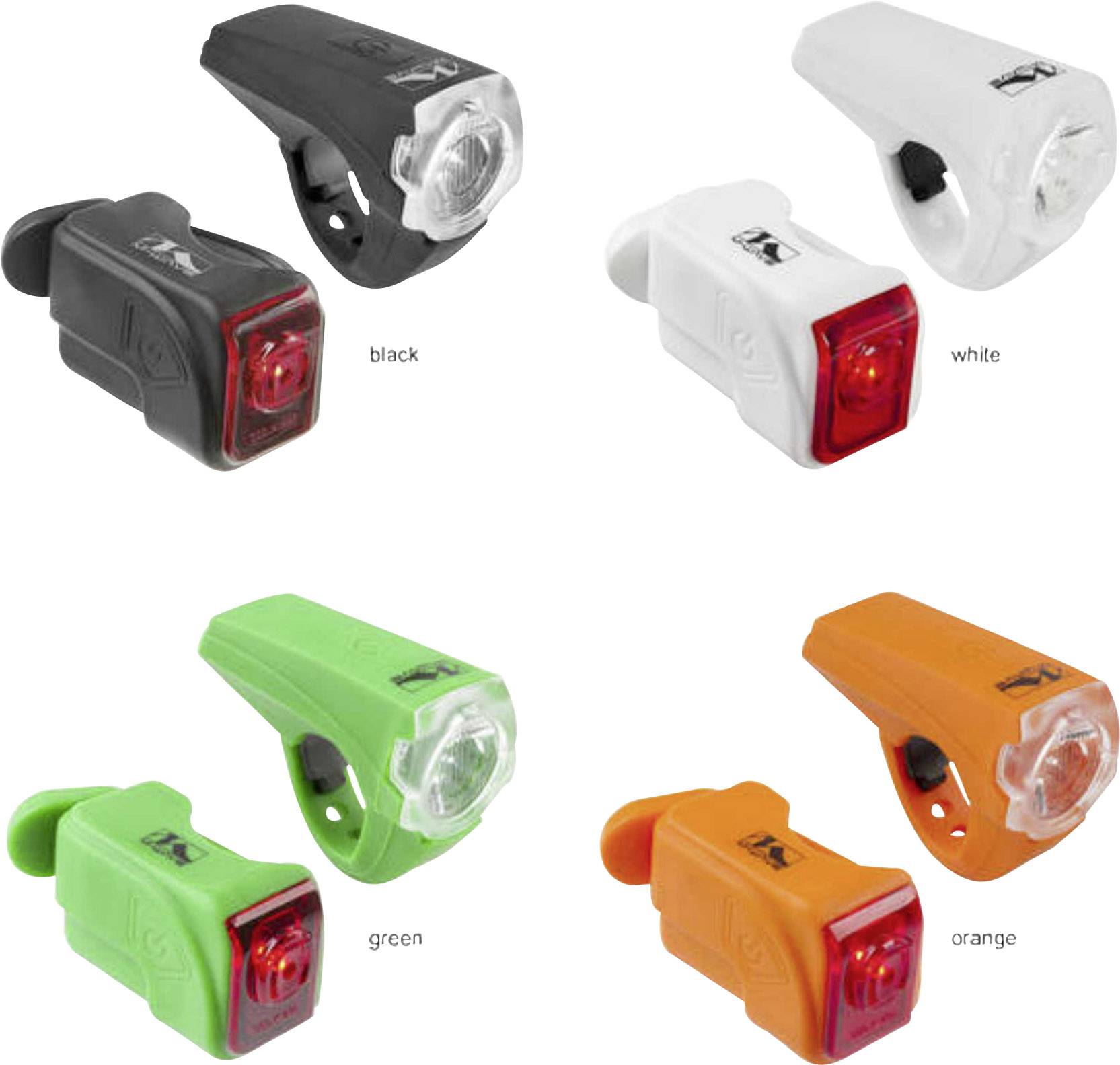 Kit d'éclairage de vélo M-Wave ATLAS K10 USB LED à batterie noir