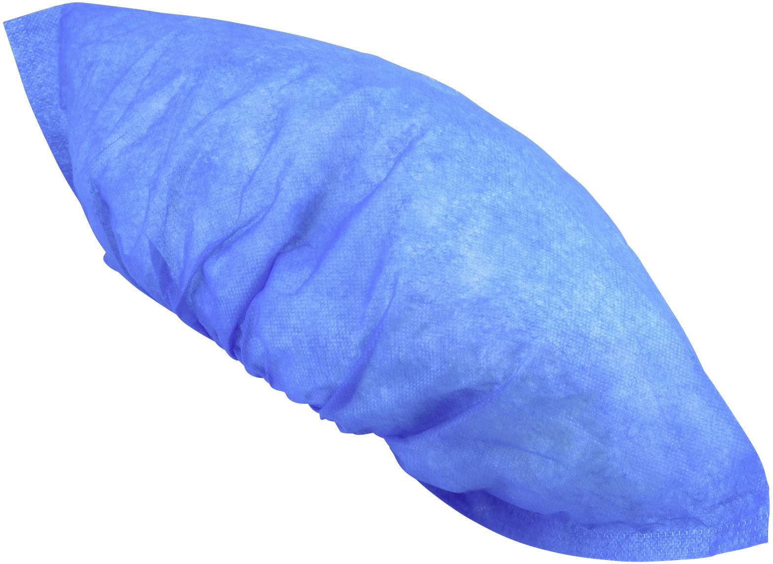 Un coussin de tête bleu ovale sur fond blanc.