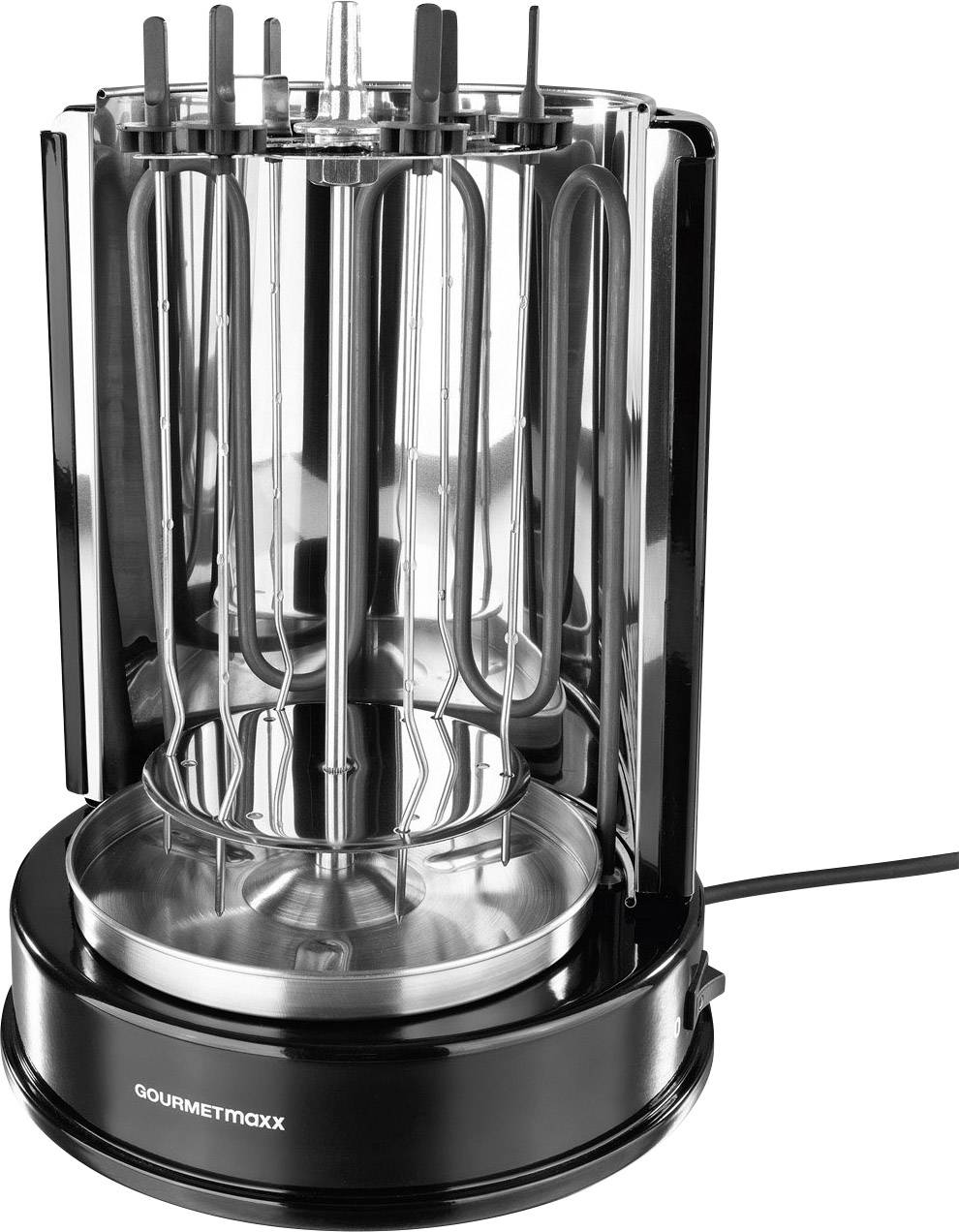 GourmetMaxx 05914 fixe Grill pour kebab avec broche noir, acier inoxydable