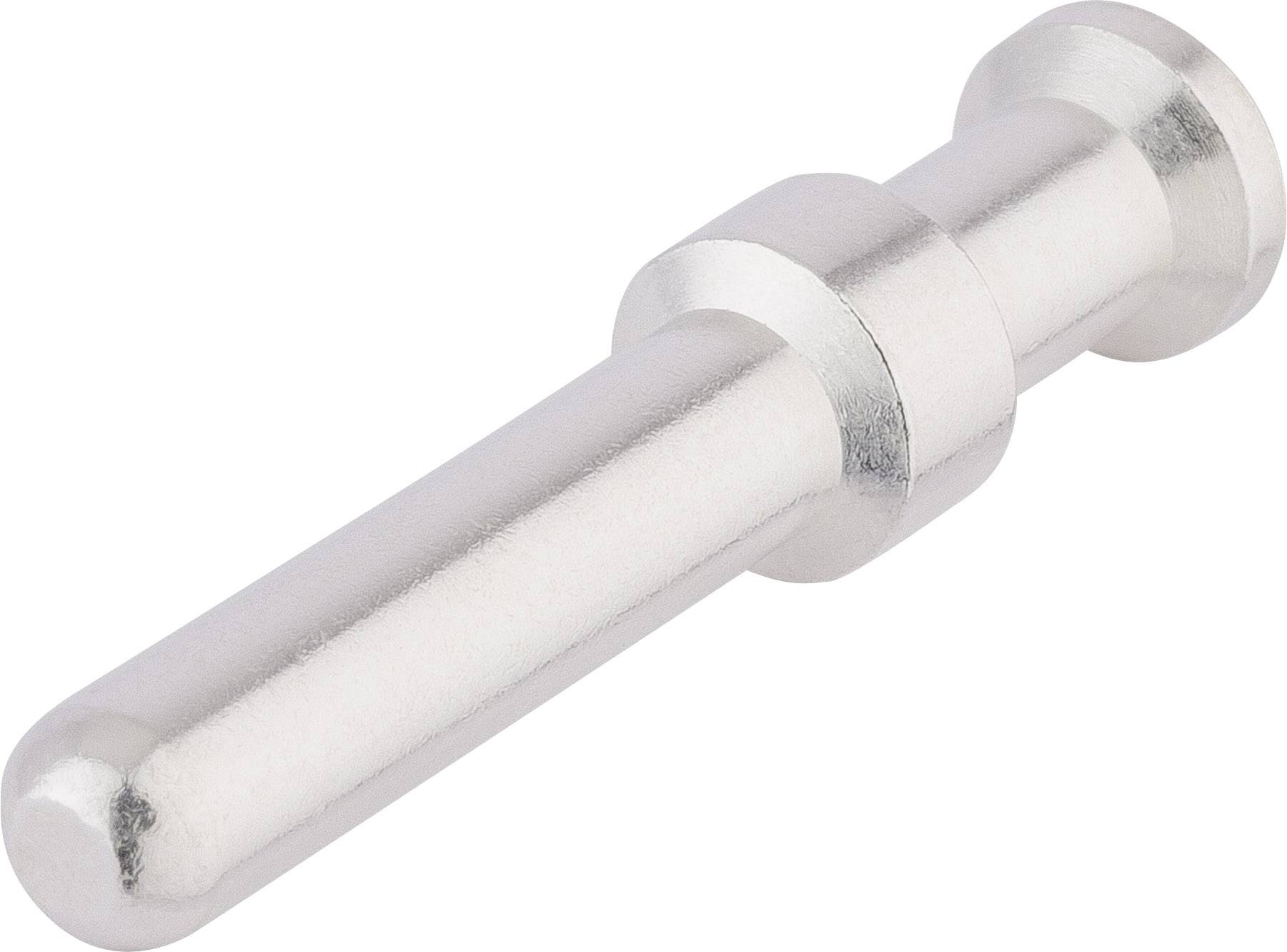 Tige métallique de forme cylindrique à tête ronde, probablement un élément de liaison.