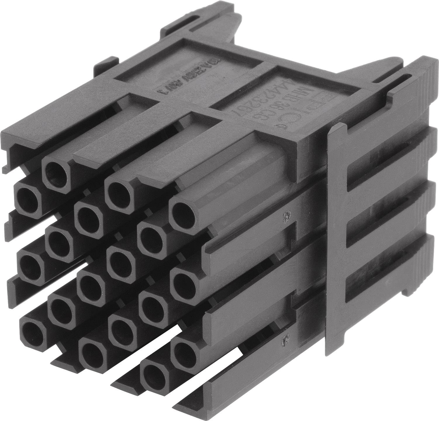 Une prise noire multipolaire avec des bornes hexagonales, probablement destinée à des appareils électroniques ou à des connexions.