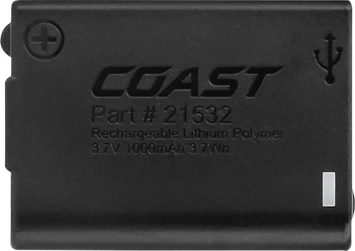 Batterie de rechange Coast 21532 noir Convient pour (détails): Lampe frontale LED Coast FL75R
