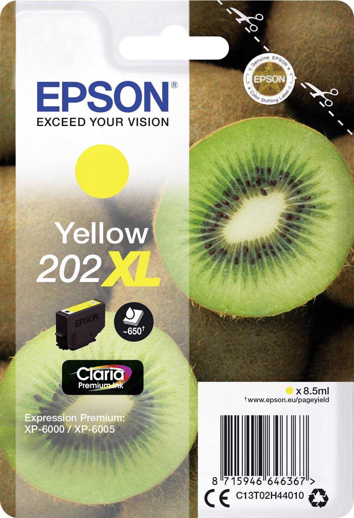 Epson Encre T02H4, 202XL d'origine jaune C13T02H44010