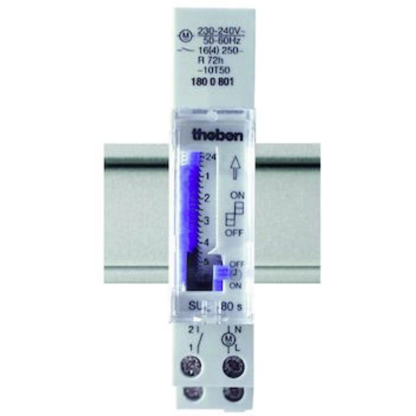 Theben 1800001 Programmateur horaire pour rail analogique 230 V Theben 1800001 Programmateur horaire pour rail analogique 230 V
