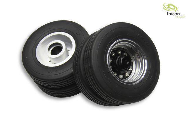 Roues complètes Thicon Models 50100 Tout caoutchouc, aluminium 30 mm On-Road 1:14 2 pc(s)