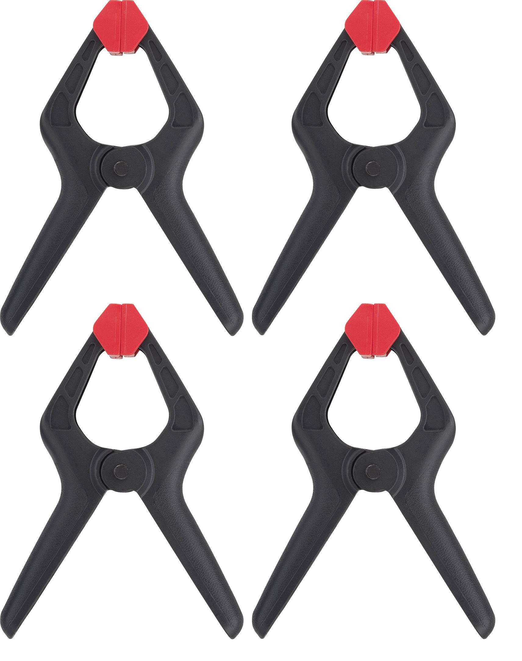 Serre-joint Toolcraft, lot de 4, 40 mm 5 kg TOOLCRAFT 1611470 Envergure max.:40 mm Longueur: 115 mm Mesures d'empattement:50 mm