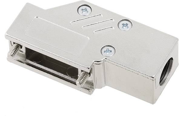 Connecteur métallique rectangulaire avec des vis sur le dessus et une ouverture latérale pour câble. Utilisé pour les connexions électriques.