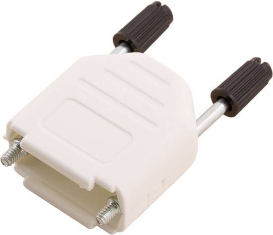 Raccord de dérivation en plastique blanc avec deux vis brunes aux extrémités. Utilisé pour connecter des câbles de manière sécurisée.