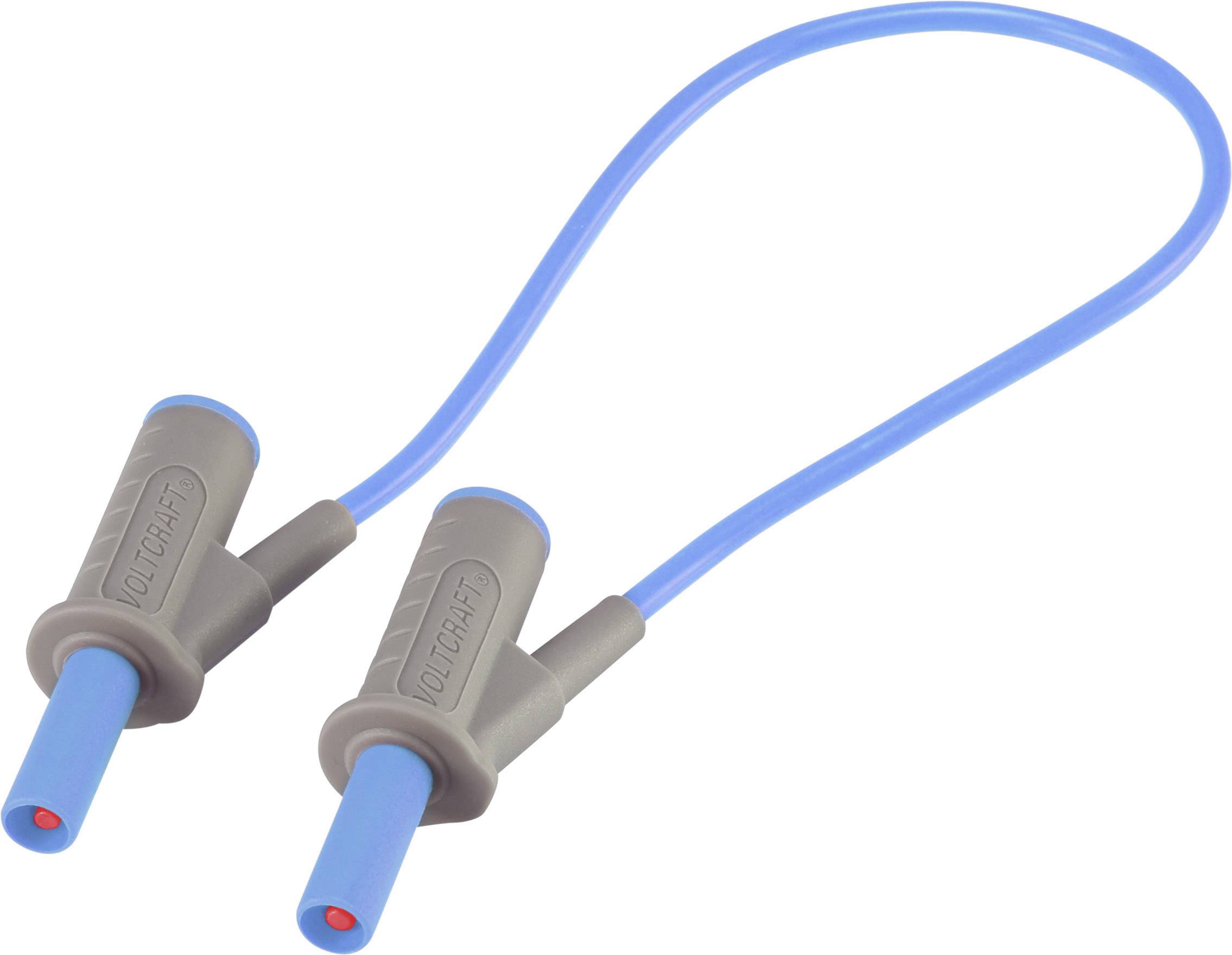 Deux pointes de test électriques grises et bleues avec câble flexible, utilisées pour les tests et mesures électroniques.