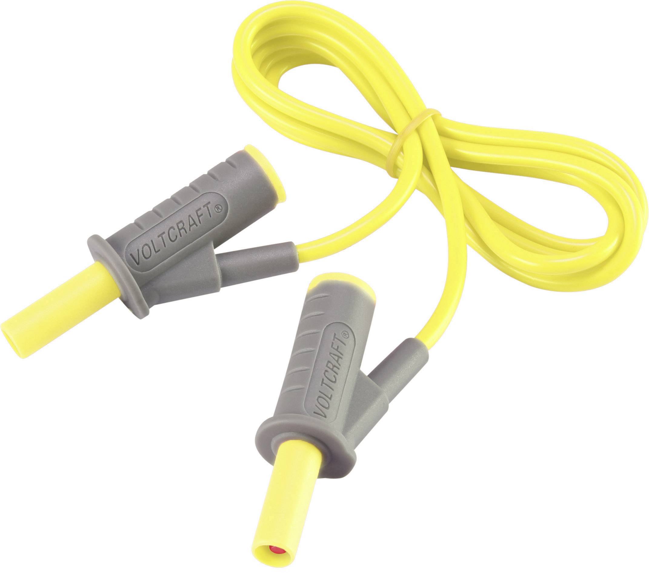 Cordon de mesure de sécurité[Banane mâle 4 mm -Banane mâle 4 mm ] Ultra flexibles 1.00 m;jaune;MSB-501 10 A