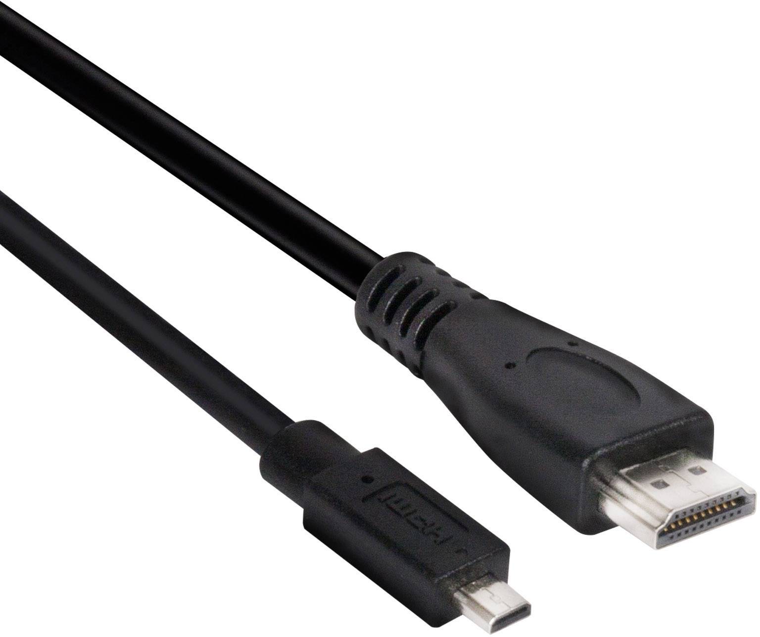 Câble de raccordement club3D HDMI Fiche mâle HDMI-Micro-D, Fiche mâle HDMI-A 1.00 m noir CAC-1351 HDMI High Speed avec Etherne