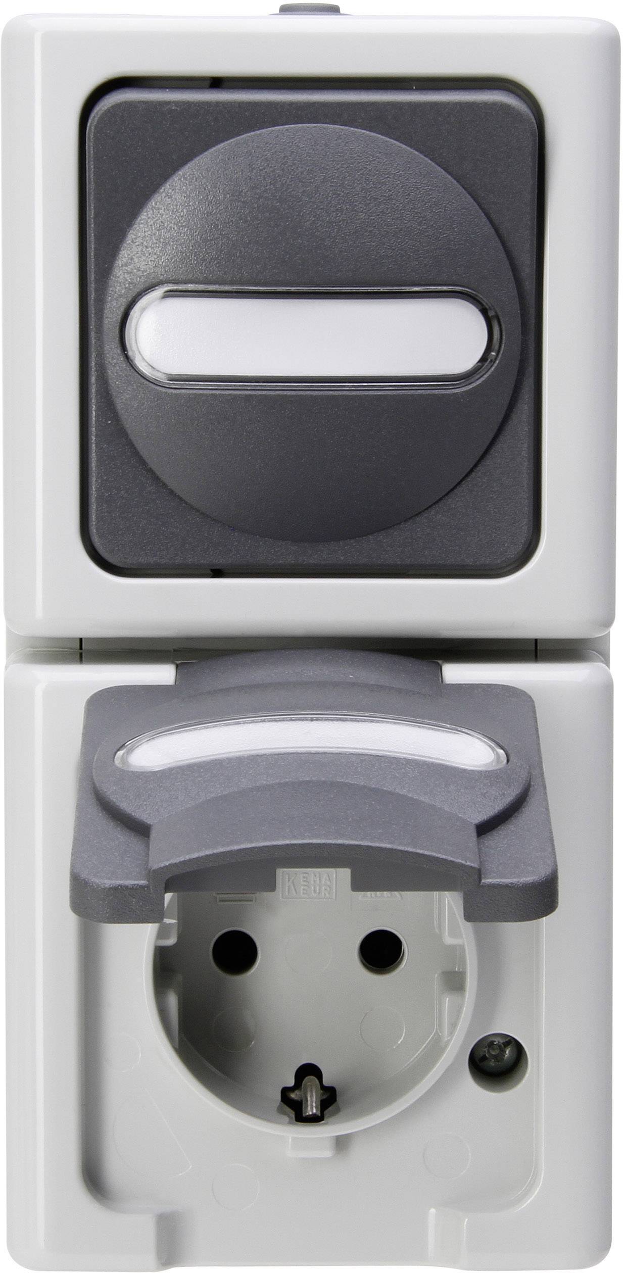 Interrupteur et prise Kopp 130856009 BlueElectric gris