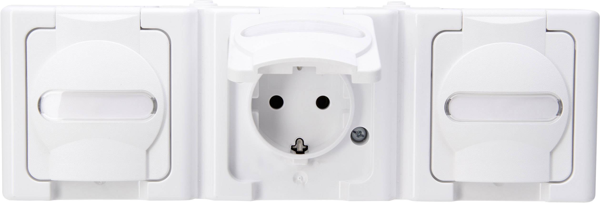 Prise 2P+T avec clapet Kopp 131302006 BlueElectric blanc arctique