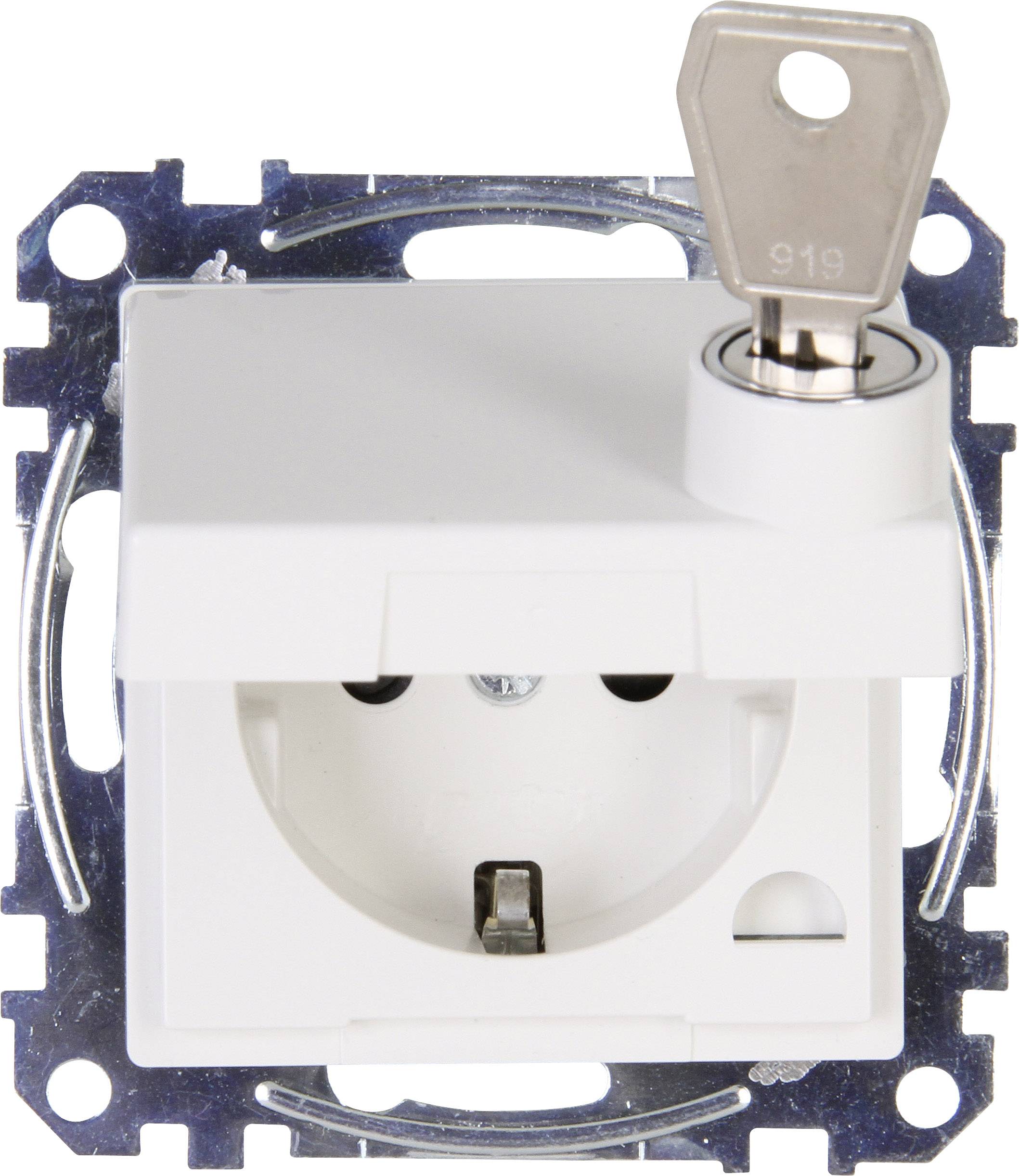 Kopp Insert Prise 2P+T verrouillable, Prise 2P+T avec clapet HK 07 blanc pur 951529001 1 pc(s)