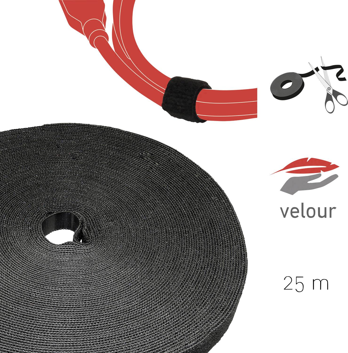 Bande auto-agrippante Label the Cable PRO 1210 noir