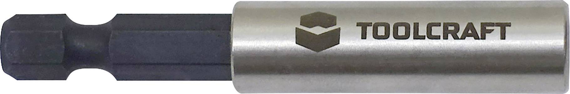 Adaptateur de tournevis à percussion en métal de Toolcraft, noir et argenté, pour une utilisation avec des visseuses sans fil et des perceuses.