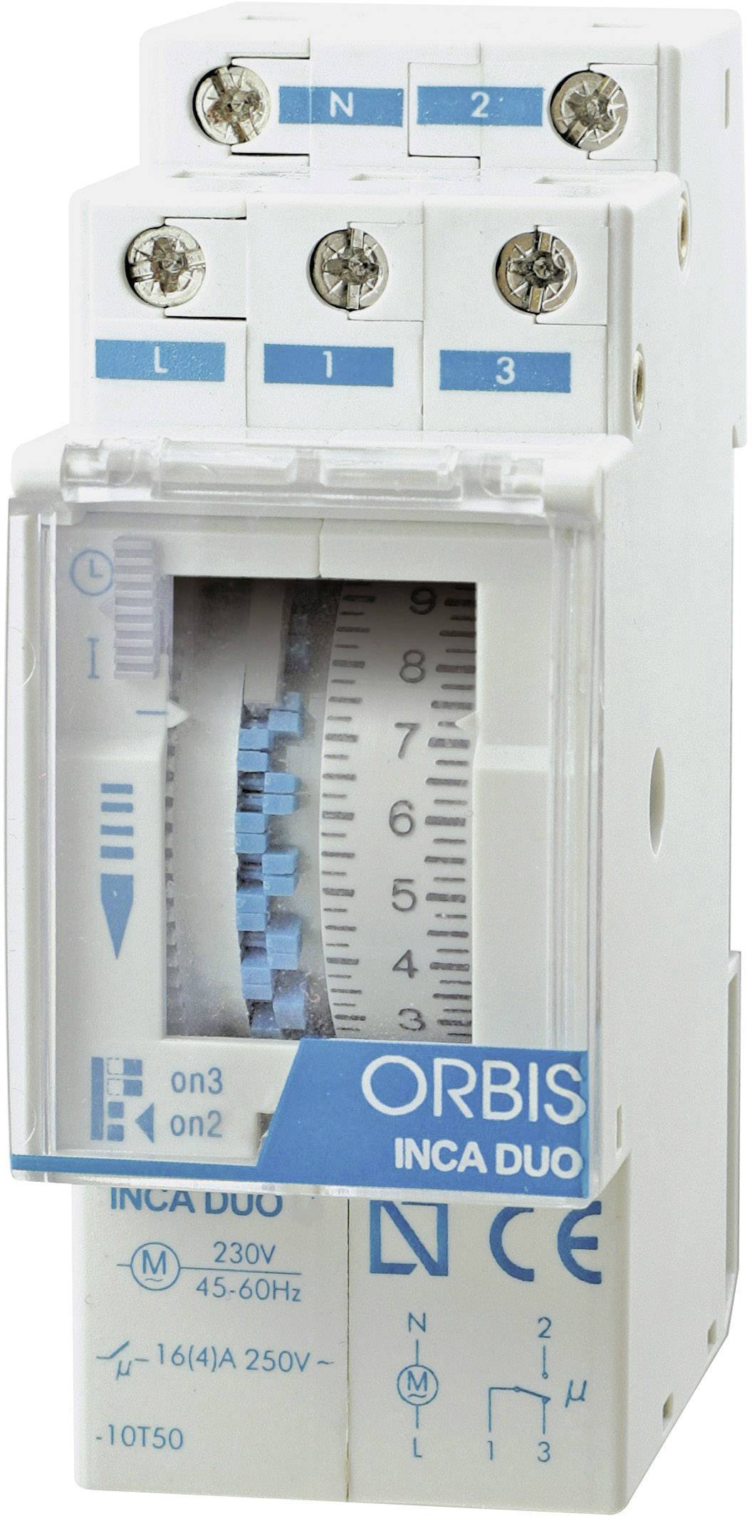 Interrupteur horaire pour rail ORBIS Zeitschalttechnik INCA DUO D OB330132 230 V/AC 1 inverseur (RT) 16 A 250 V/AC 1 pc(s)