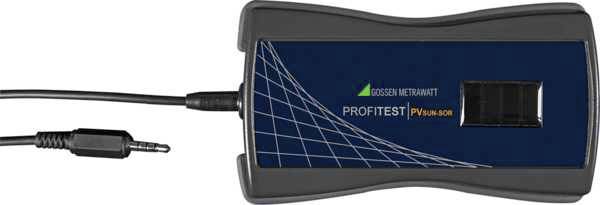 Appareil de test pour installation solaire, portant l'inscription 'Profitest PVsun'. Contient une connexion de câble sur le côté gauche.