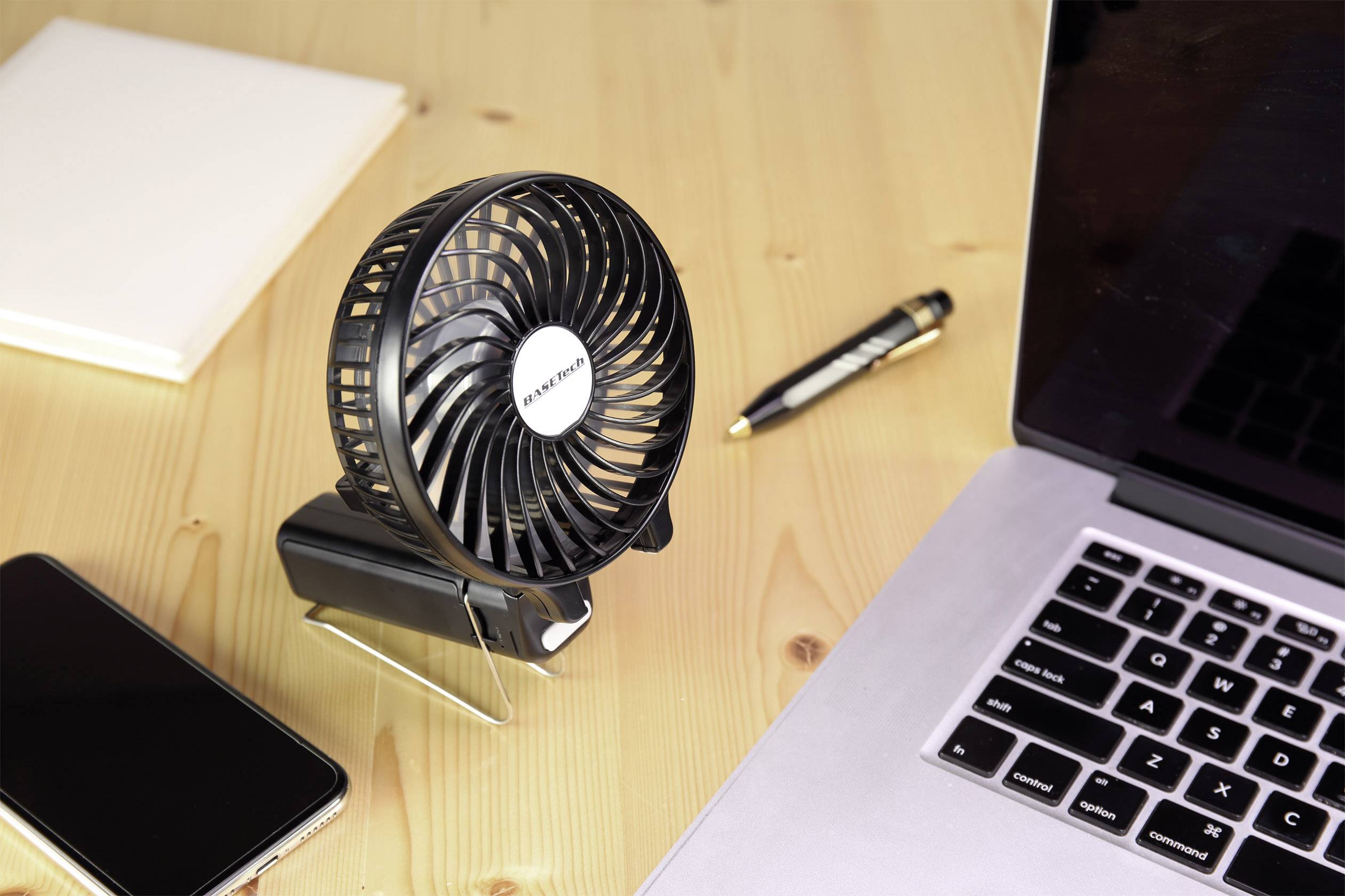 Ventilateur à main Basetech BT-1626085 noir