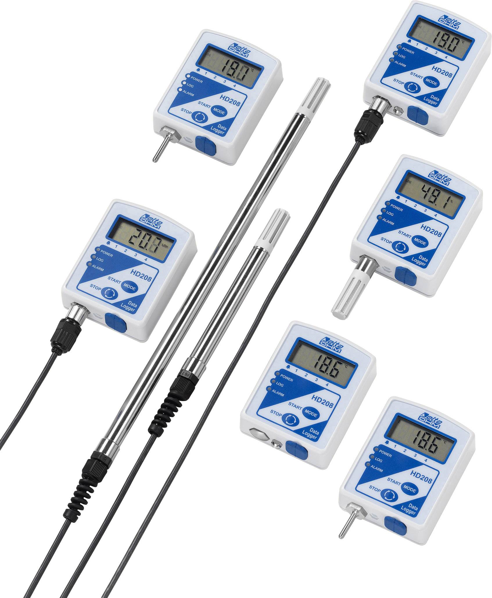 Delta Ohm HD208L.1NTV Kit Enregistreur de données d'humidité, Enregistreur de données de température Valeur de mesure humidité de