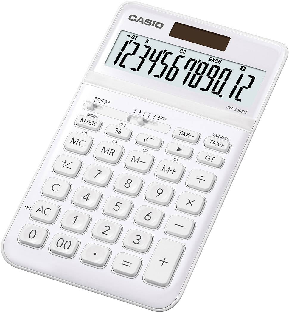Calculatrice de bureau Casio JW-200SC blanc solaire, à pile(s)