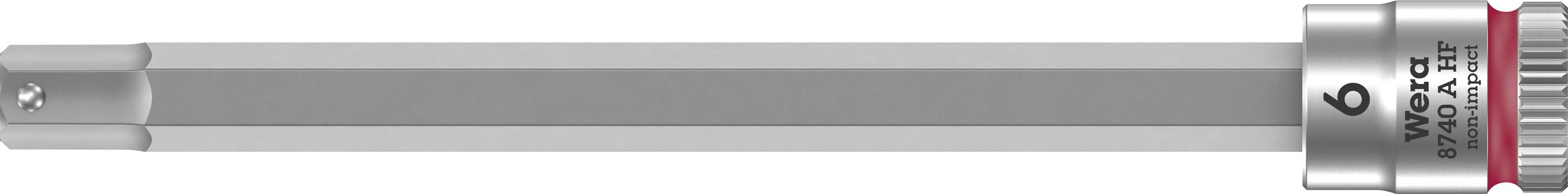 Douille à six pans en métal avec finition polie et poignée striée, portant la gravure '6 mm TW-4ST CHROME-VANADIUM'.