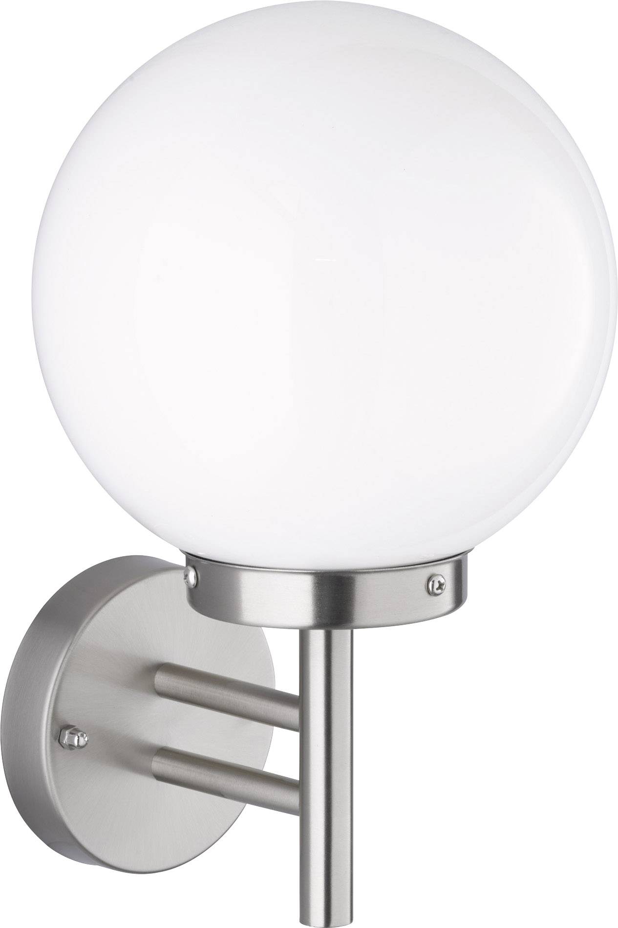 WOFI Remo 4033.01.97.7002 Applique extérieure LED E27 60 W acier inoxydable (brossé), opale