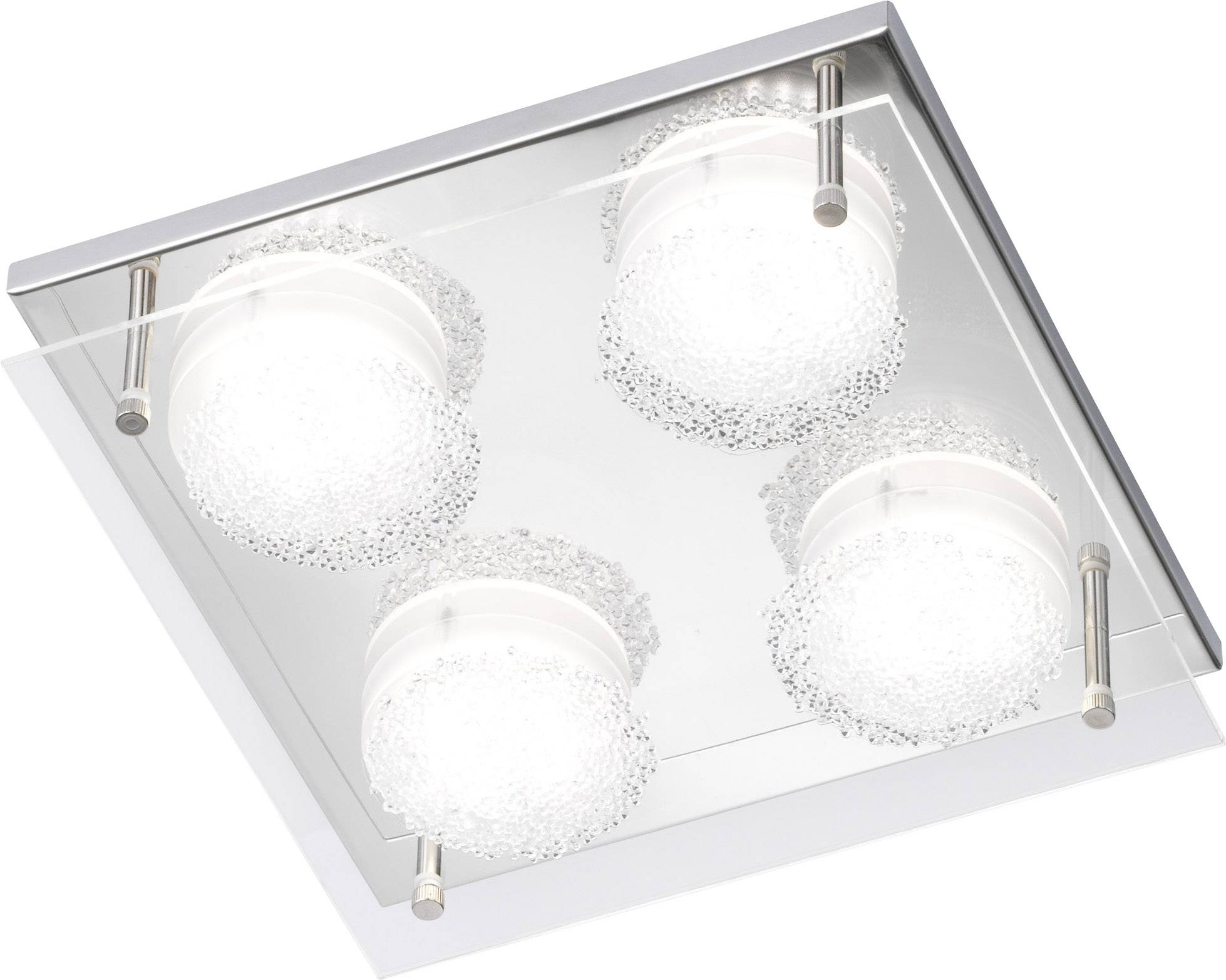 WOFI Namur 9085.04.01.7000 Plafonnier LED chrome 22 W blanc chaud