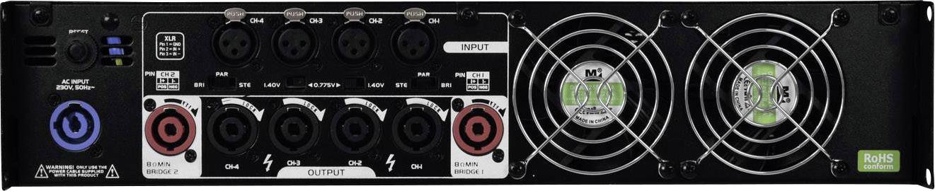 Omnitronic XPA-3004 Amplificateur PA Puissance RMS par canal à 4 ohms: 750 W