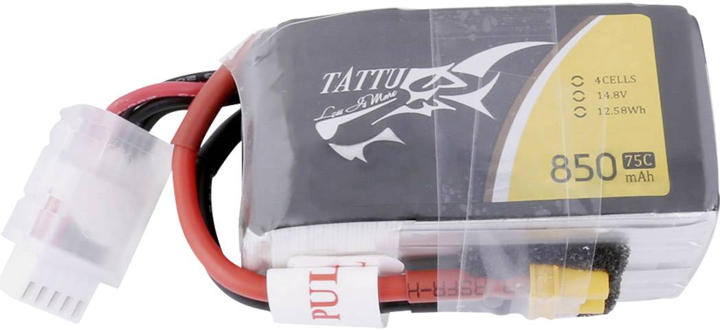 Tattu Pack de batterie (LiPo) 14.8 V 850 mAh Nombre de cellules: 4 75 C Softcase XT30