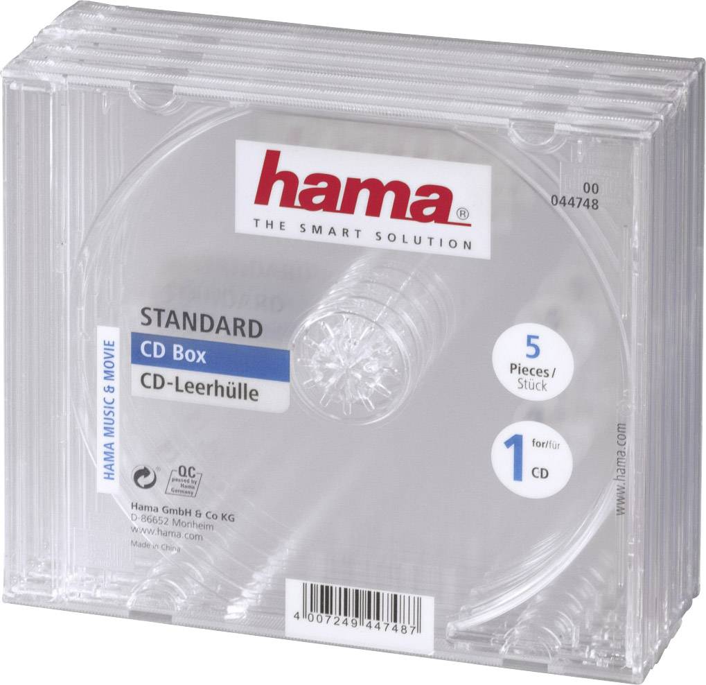 Hama Etui à CD 00044748 1 CD/DVD/Blu-Ray transparent 5 pc(s)