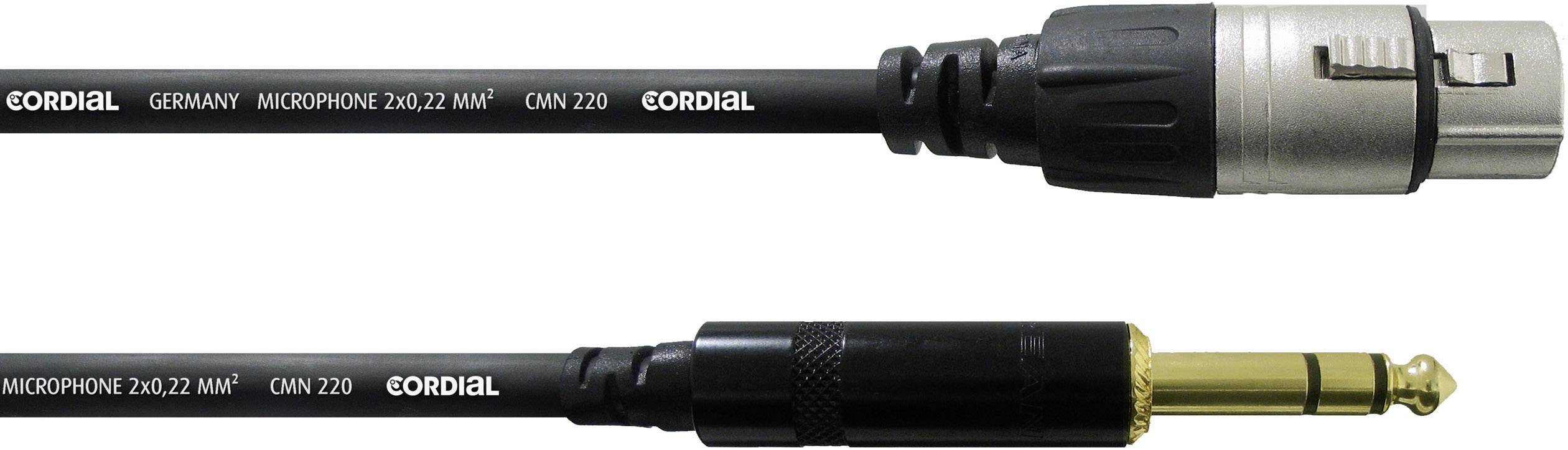 Câble de microphone avec fiches XLR et jack 6,3 mm. Adapté aux appareils audio.