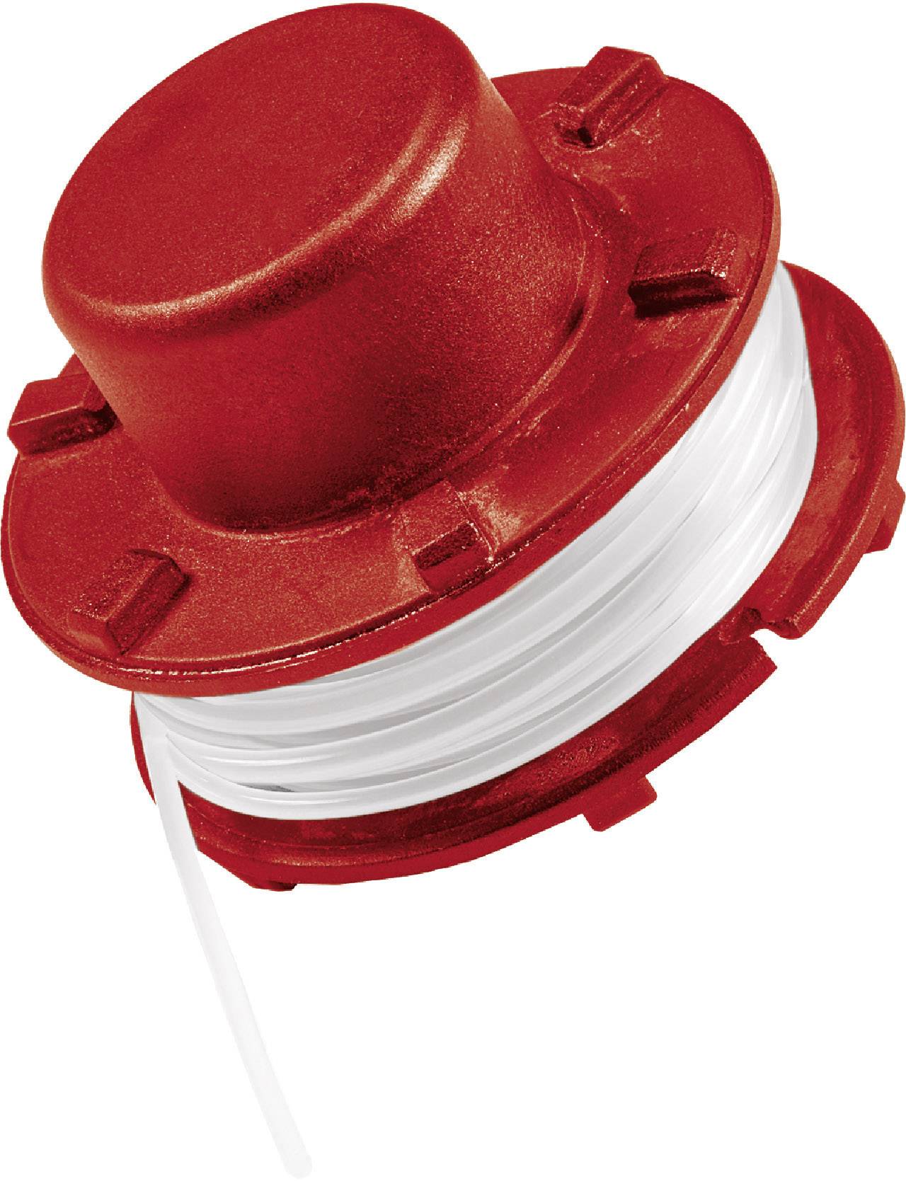 Une bobine rouge avec du fil blanc, utilisée comme remplacement pour une connexion de câble électrique.