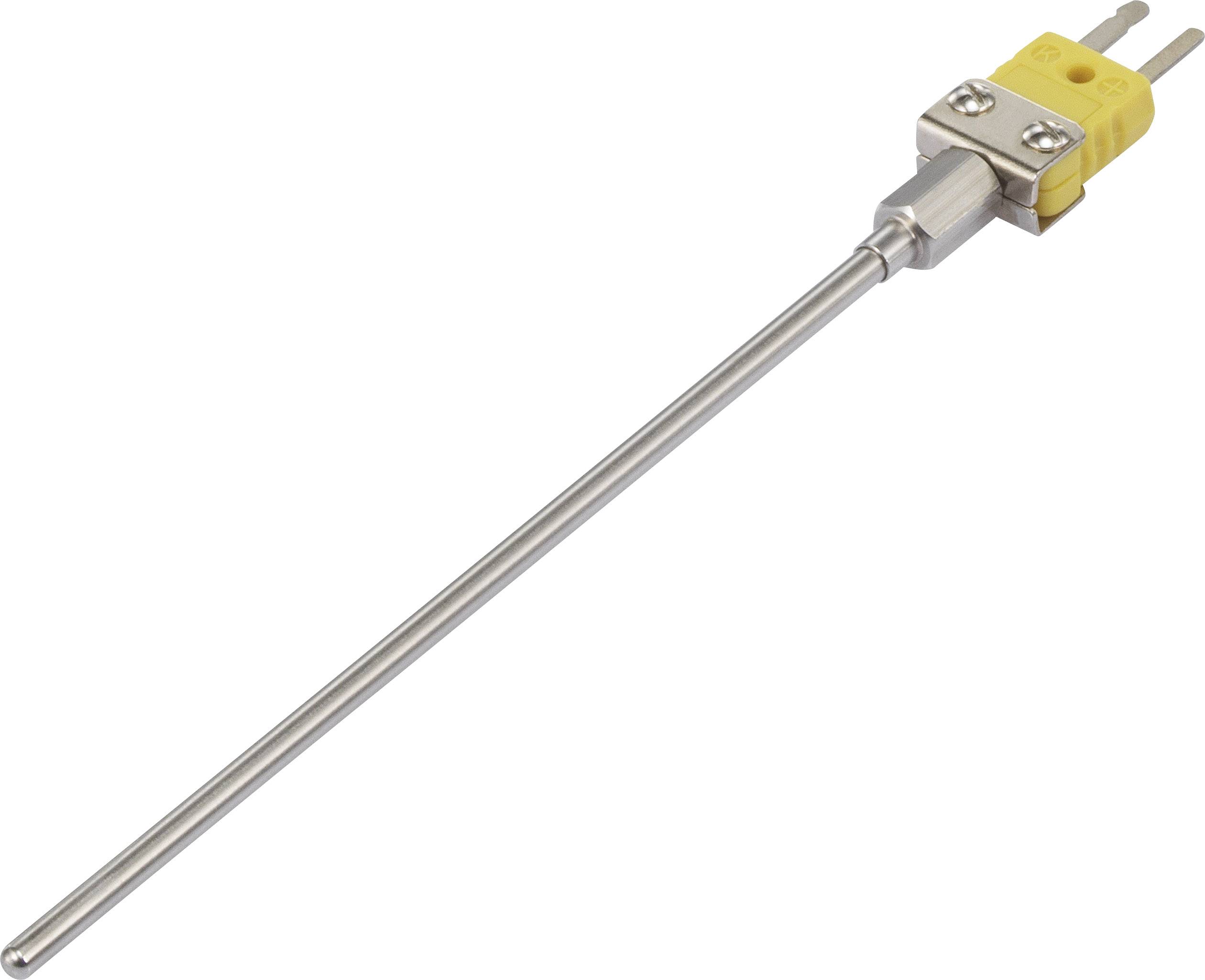 Capteur de température métallique avec connecteur jaune, adapté aux mesures de température précises dans les applications industrielles.