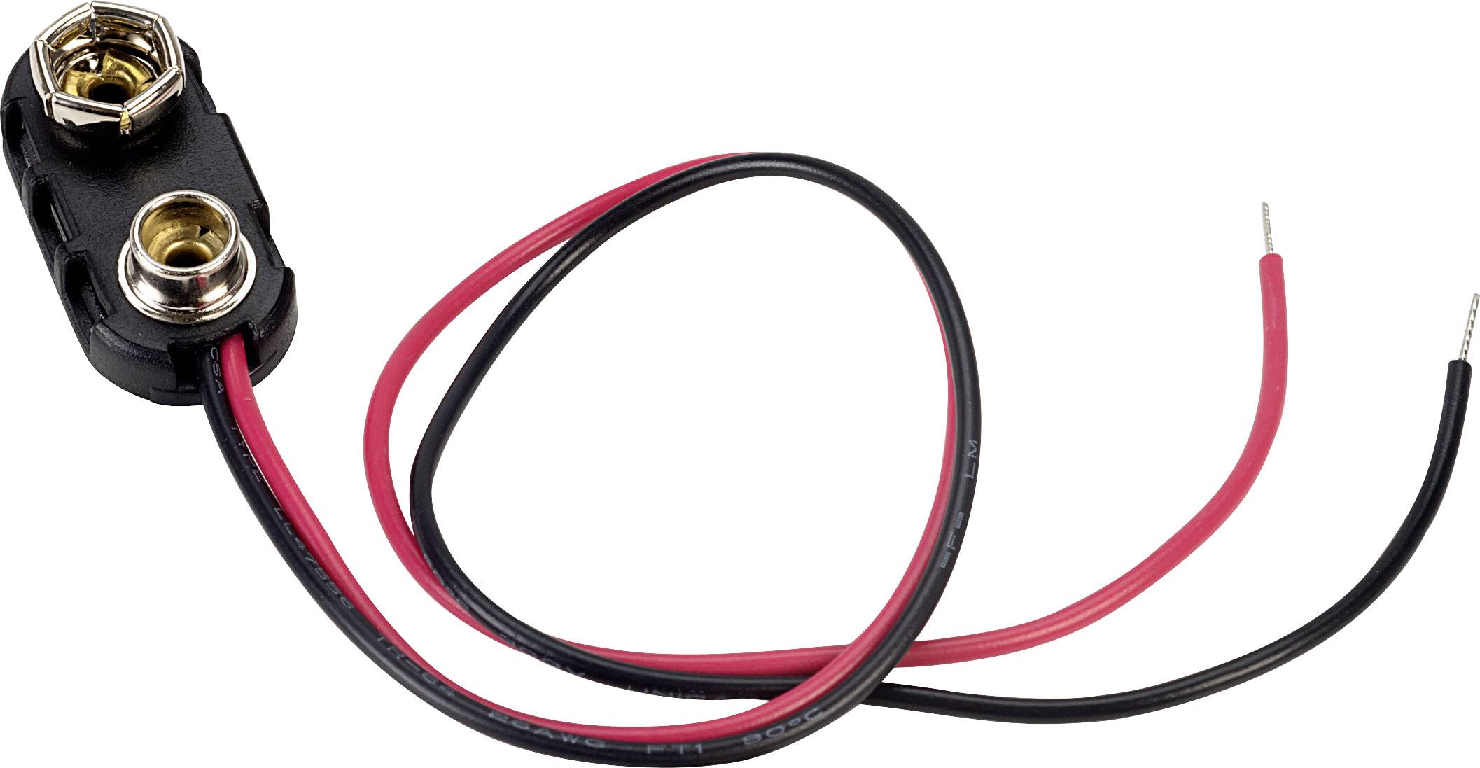 TRU COMPONENTS 18-0093 Connecteur clip pression 1x 6LR61 (9 V) raccordement par empreinte pile 9V (L x l x H) 24.5 x 11.8 x 7.3 mm