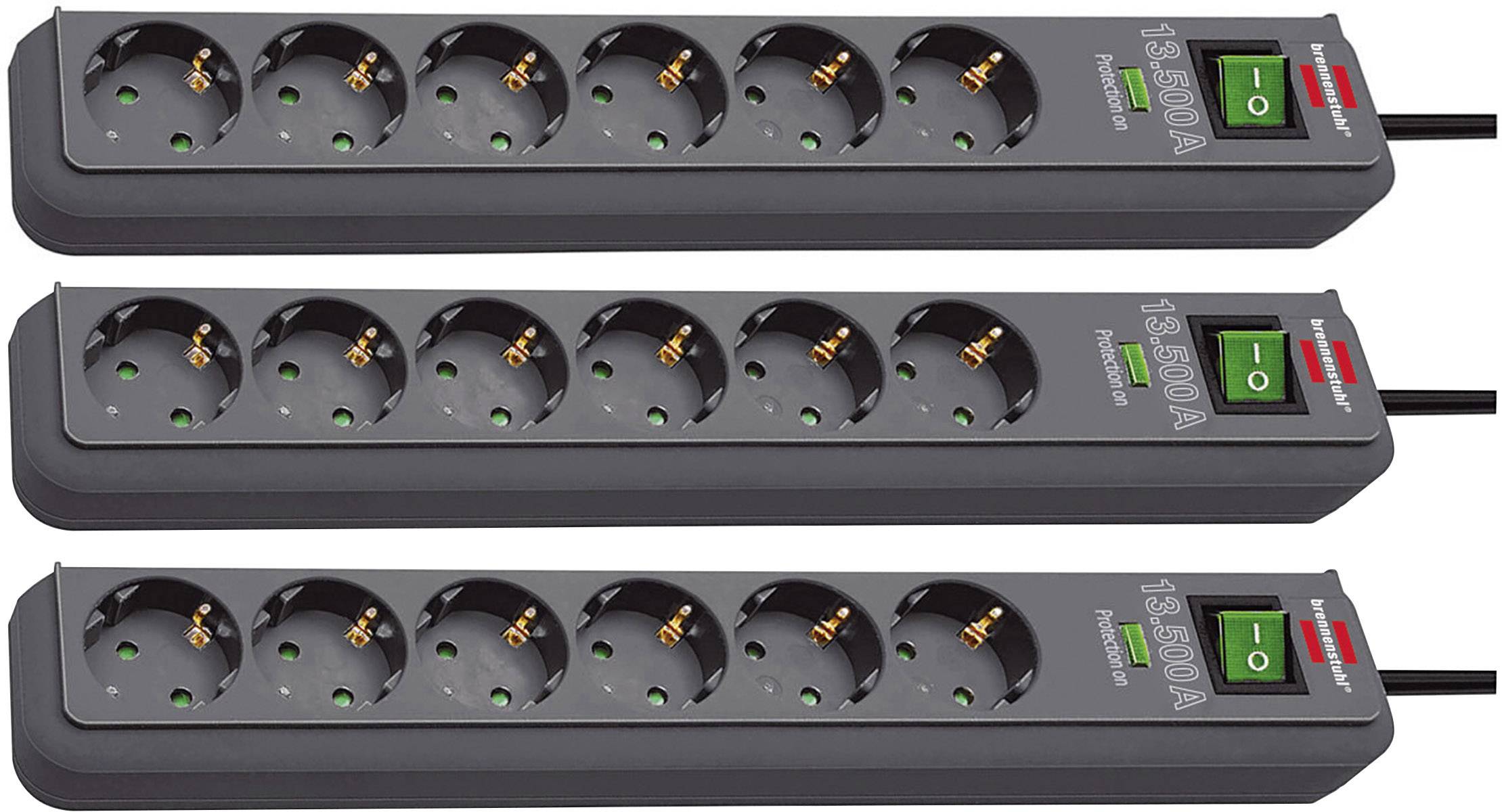Multiprise avec parafoudre Brennenstuhl 1159700015-3 noir contact de protection 3 pc(s)