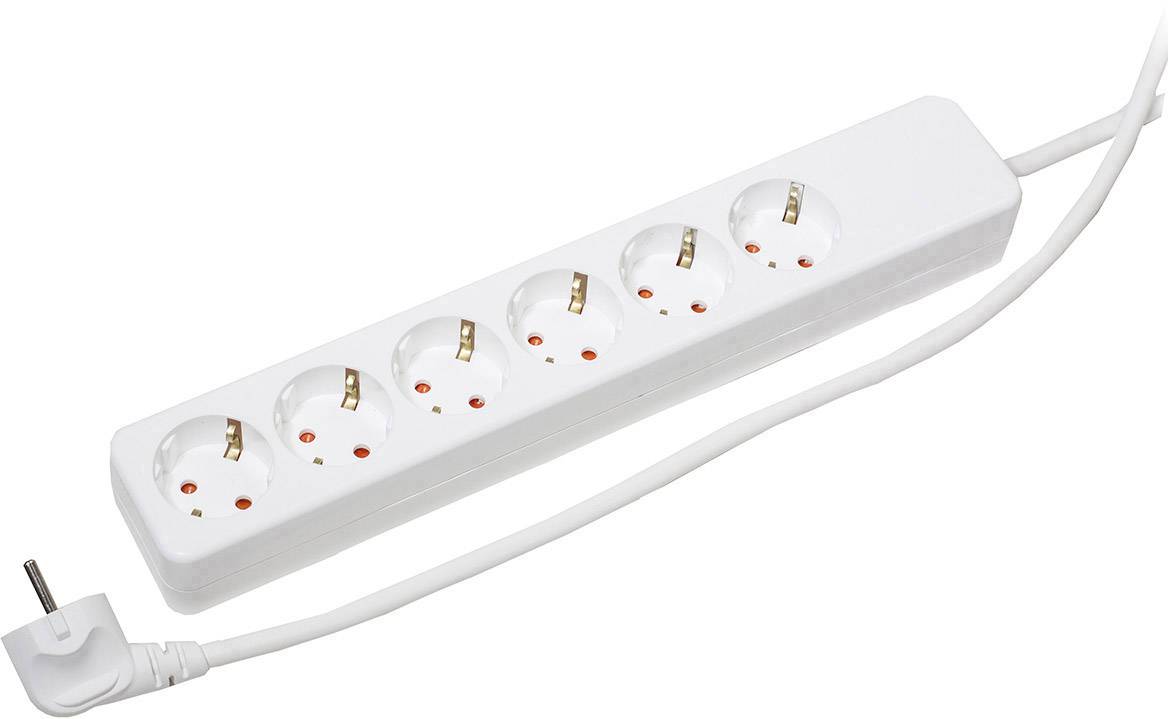 Multiprise Gebro 106146 x6 blanc contact de protection 1 pc(s)