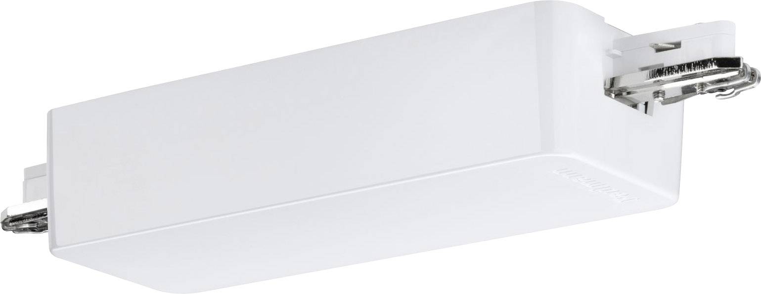 Cadre encastrable blanc au plafond avec support rabattable, adapté pour spots LED, forme rectangulaire, surface lisse.