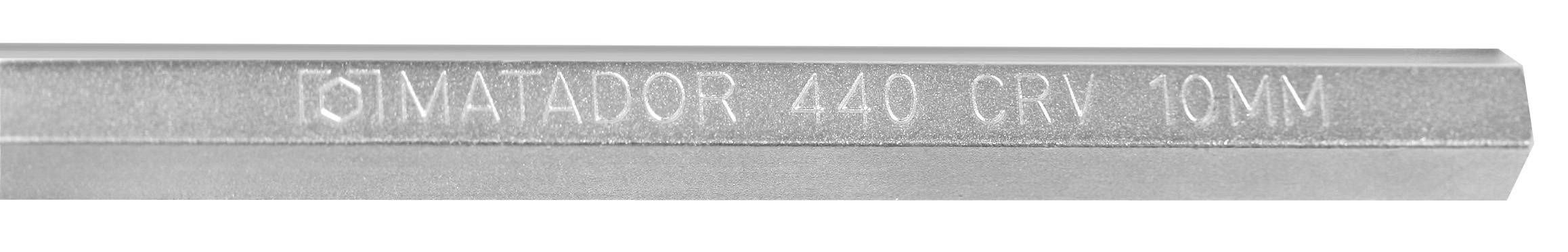 Matador Schraubwerkzeuge 6 pans intérieurs Jeu de clés mâles coudées 1.5 mm, 2 mm, 2.5 mm, 3 mm, 4 mm, 5 mm, 6 mm, 8 mm, 10 mm