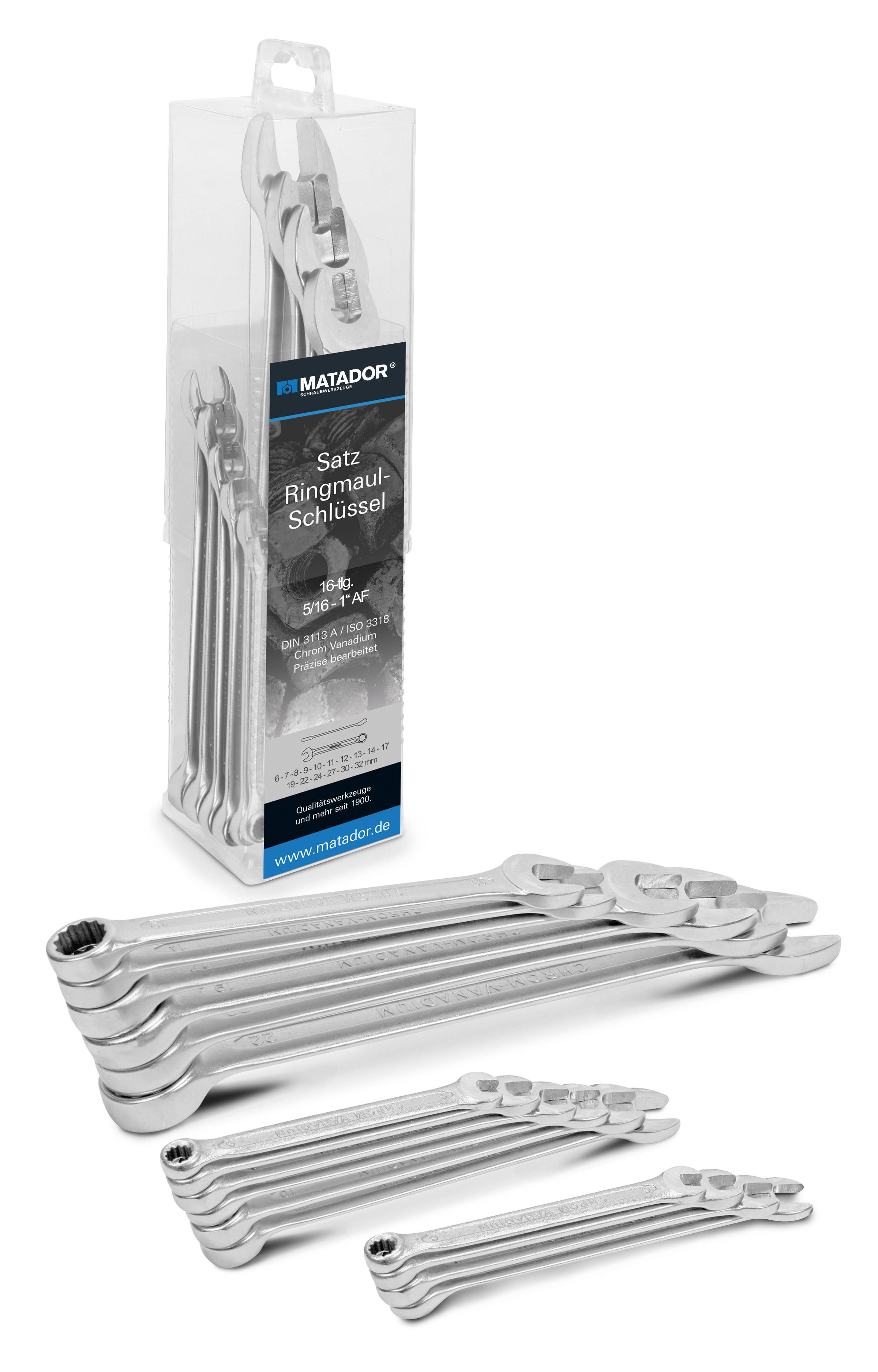 Matador Schraubwerkzeuge 01859160 Jeu de clés mixtes 16 pièces Ouverture de clé (métrique) 6 - 32 mm