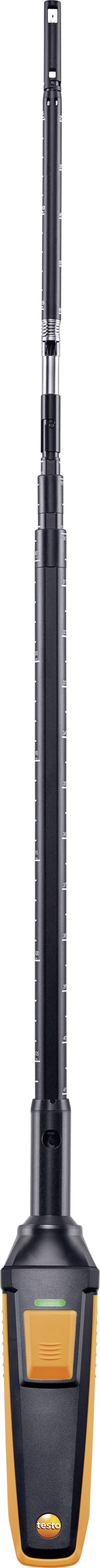 Long appareil de mesure noir avec un affichage orange. Il sert à déterminer les conditions environnementales ou les valeurs de mesure, telles que la qualité de l'air ou la température.
